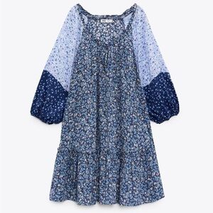 NWT ZARA FLORAL PRINT TIERED DRESS